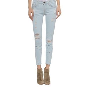 Current/Elliott the stiletto chalky indigo shredded distressed sz 29